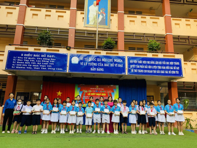 Lễ kết nạp đội viên năm học 2023-2024 Liên đội trường Tiểu học Hiệp Thành