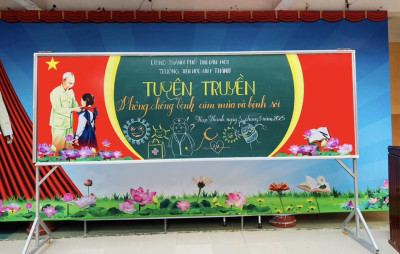 Trường tiểu học Hiệp Thành tuyên truyền phòng chống bệnh sởi và  bệnh cúm mùa