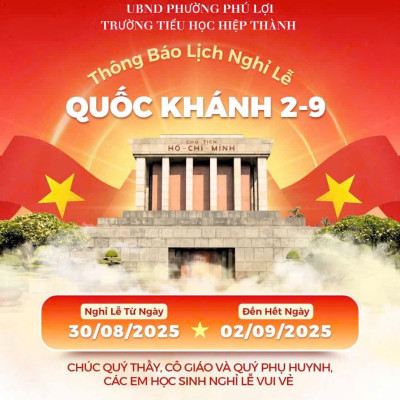 Thông báo lịch nghỉ lễ quốc khánh