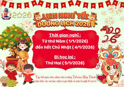 Thông báo nghỉ tết dương lịch 2026