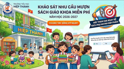 Khảo sát nhu cầu mượn sách giáo khoa lớp 1 năm học 2026-2027