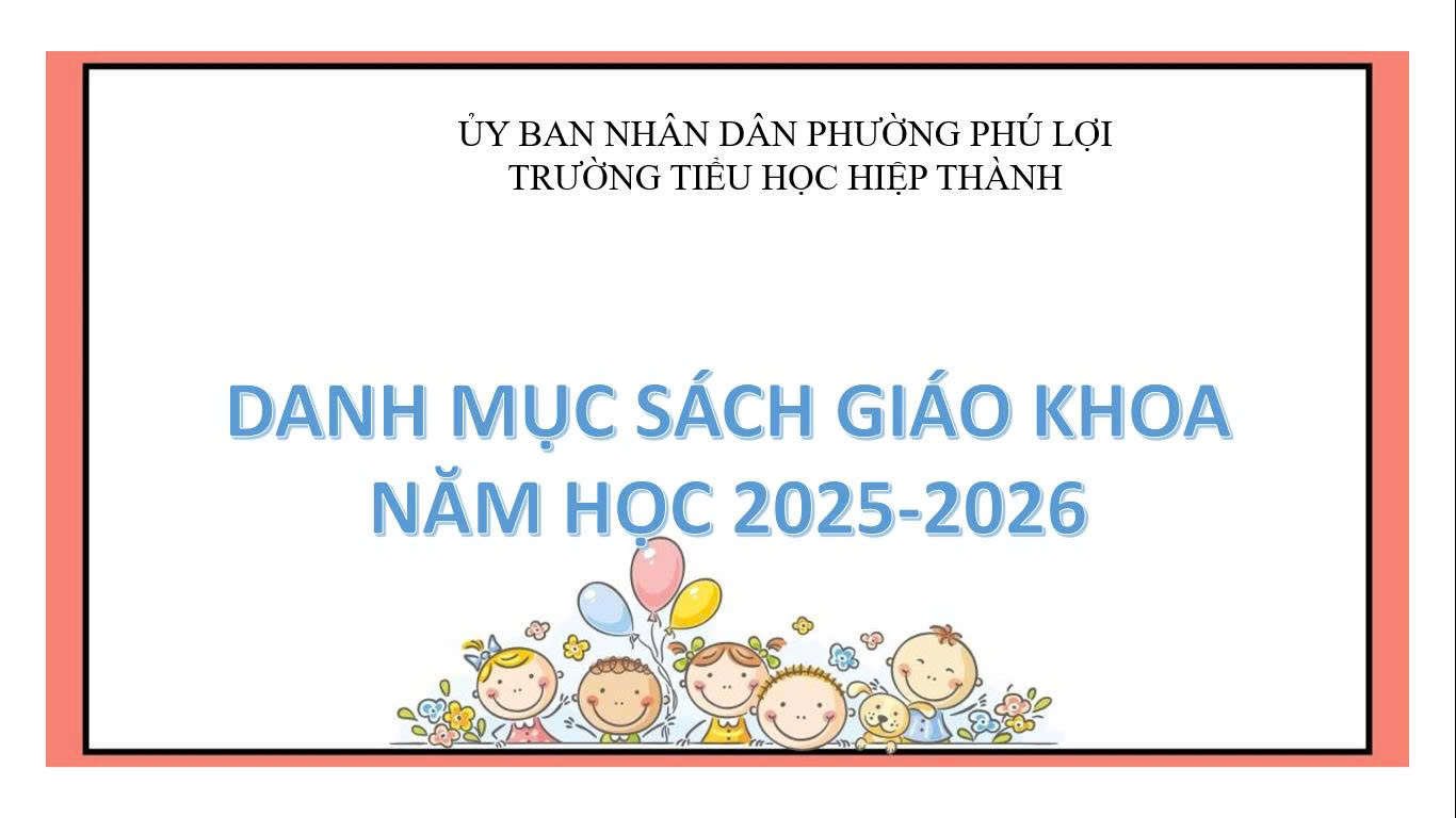 Danh mục SGK năm học 2025-2026
