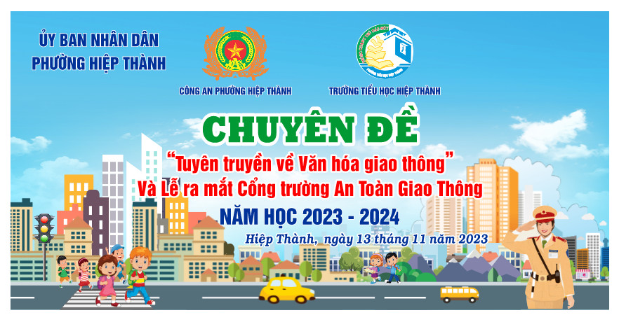 Trường tiểu học Hiệp Thành tổ chức tuyên truyền văn hóa giao thông