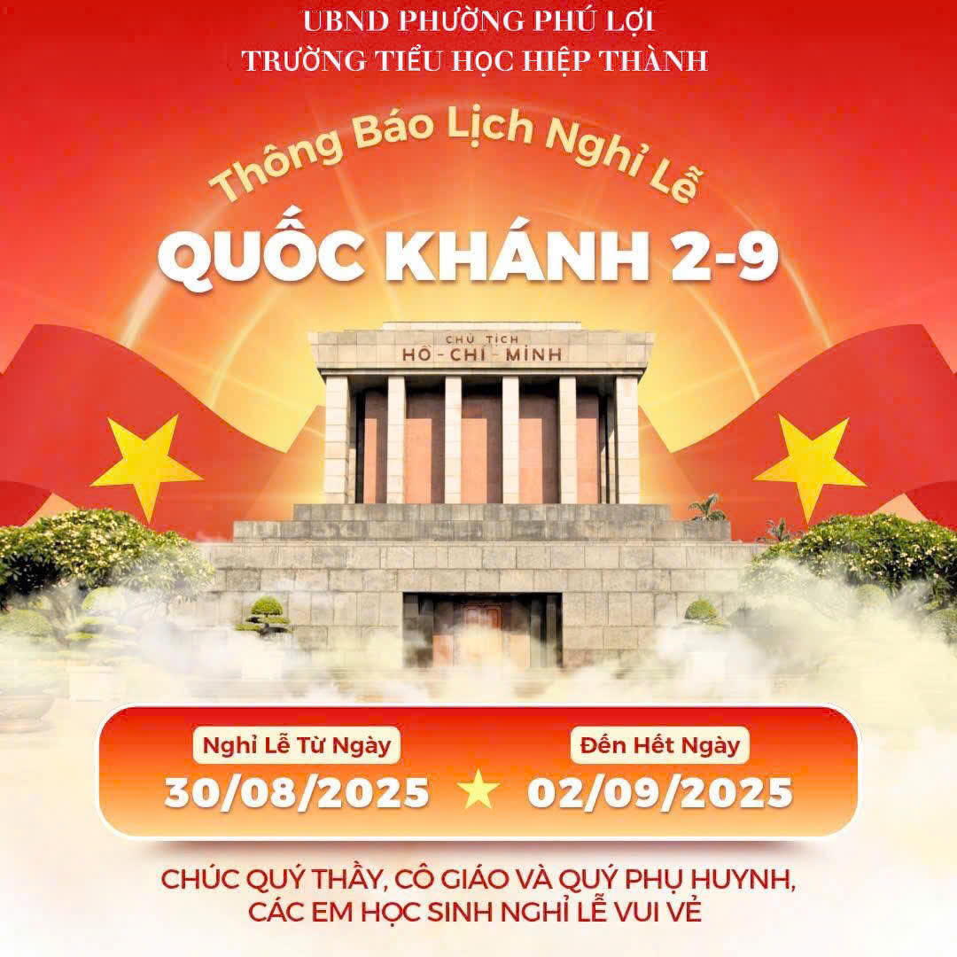 Thông báo lịch nghỉ lễ quốc khánh