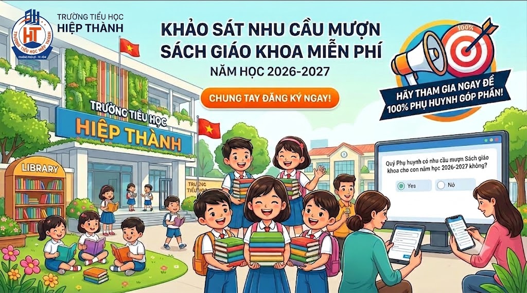 Khảo sát nhu cầu mượn sách giáo khoa lớp 1 năm học 2026-2027